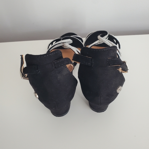 Nine West Girl's Dressy Rhinestone Heels Size 2.5 Black - Picture 9 of 15